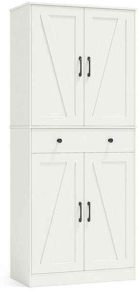 COSTWAY Vorratsschrank Küchenbuffet mit verstellbarem Regal, Schublade weiß