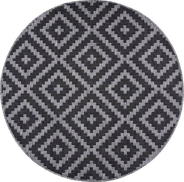 my home Teppich Ronda Wendeteppich, rund, Höhe: 5 mm, Sisal-Optik, Flachgewebe, In- und Outdoor, geometrisches Boho Design
