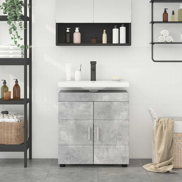 vidaXL Badezimmerschrank-Set TULUM Beton Grau 60 x 34 x 63 cm 880324