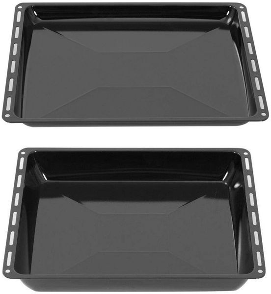ICQN Backblech 465 x 370 x 30 und 60 mm, Emaille, (Backblech set mit einer Tiefe von 3 und 6 cm, 2-St), Passend für Bosch, Neff, Constructa, Beko, Samsung, Teka