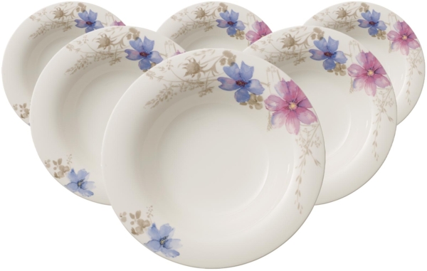 Villeroy & Boch Mariefleur Gris Basic Suppenteller ø 23,1 cm 6er Set