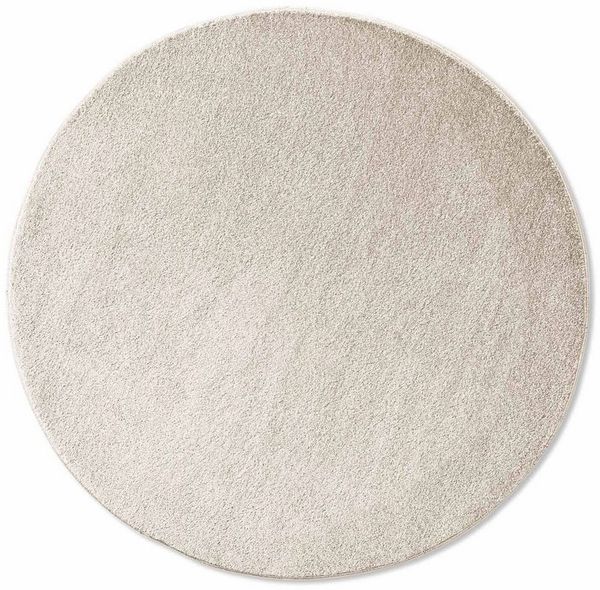 TaraCarpet Teppich Kurzflor-Webteppich Gala, rund, Höhe: 13 mm, uni weiß Soft Touch Wohnzimmer Schlafzimmer Kinderzimmer 120x120 cm