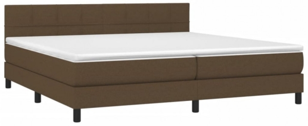 Boxspringbett mit Matratze & LED Stoff Dunkelbraun 200x200 cm, Härtegrad: H2 [3133184] Bild 4
