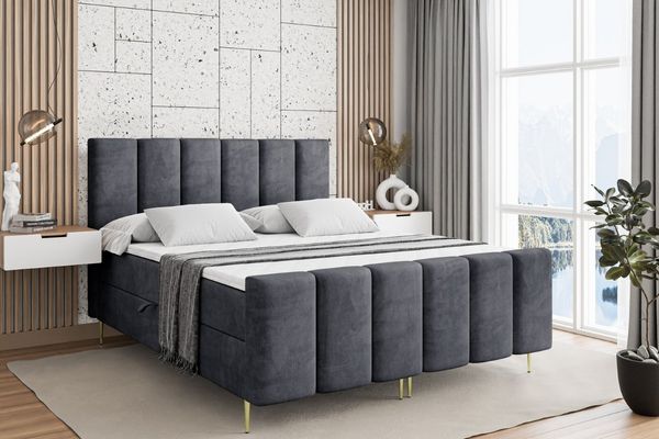 ALTDECOR Boxbett BOXI1-F-Z (Multipocket-Matratze H4, H3 Matratze Bonellfederung, Topper, Kopfteil)