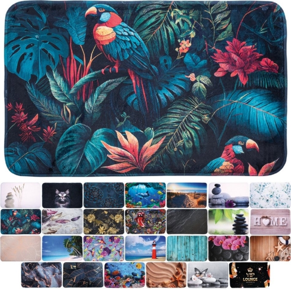 Sanilo Badematte mit Motiv, viele schöne Badteppiche zur Auswahl, rutschhemmend beschichtet, waschbar, schnelltrocknend, Polyester, rechteckig, sehr weich, hochwertig & modern, 50 x 80 cm oder 70 x 110 cm
