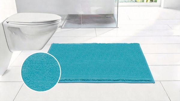 OTTO home Badematte Cali, Badvorleger, Badezimmer Teppich, Duschvorleger, Höhe 10 mm, rutschhemmend beschichtet, schnell trocknend, fußbodenheizungsgeeignet, Polyester, rechteckig, weich, Uni Farben, auch als Teppich erhältlich