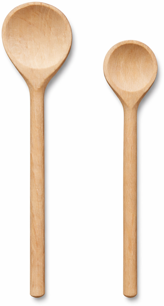Neustanlo Kochlöffel Set Holz 25,5 cm & 21,5 cm | 2-teiliges Küchenlöffel Set | naturbelassen & lebensmittelecht | robust & hitzebeständig | ideal zum Kochen, Rühren & Servieren