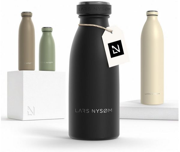 LARS NYSØM 'Ren' Thermoflasche, Carbon Black, 350 ml