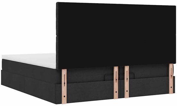 vidaXL Ottoman-Bett mit Matratzen Schwarz 200x200 cm Stoff 3313350 Bild 11