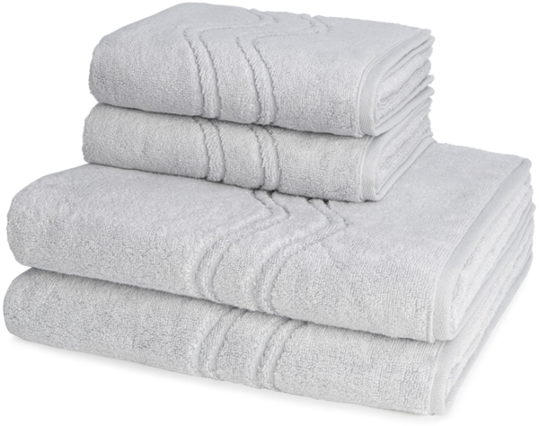 Ross Cashmere feeling 4 tlg. Frottier-Set - 2 X Handtuch (50 X 100cm), 2 X Duschtuch (75 X 140cm) - 520 g/m2 - Chrom