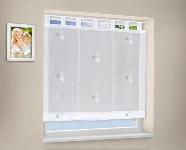 Schlaufenrollo weiß-anthrazit, 100 x 170 cm