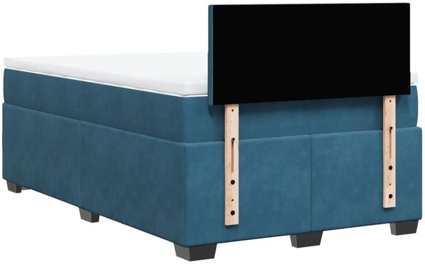 vidaXL Boxspringbett mit Matratze Dunkelblau 120x200 cm Samt 3286280 Bild 10