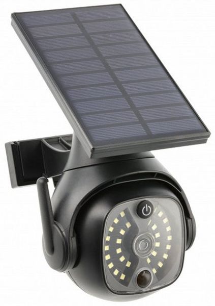 GTV Außen-Wandleuchte Solarfluter mit Bewegungs- und Dämmerungssensor GUARDOS, LED, 300lm, LED, 300lm, 6400K, 1200mAh, IP65, Dummy-Kamera