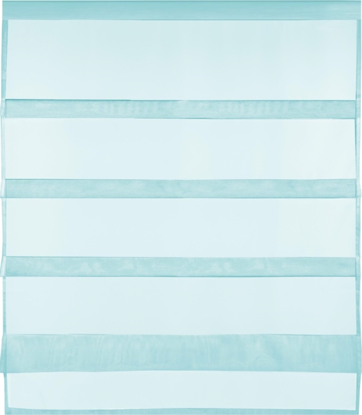 Transparente Bistrogardine Raffoptik mit Stangendurchzug in Voile, schlicht und modern in vielen verschiedenen Farben erhältlich (90x110 cm / türkis - aqua)