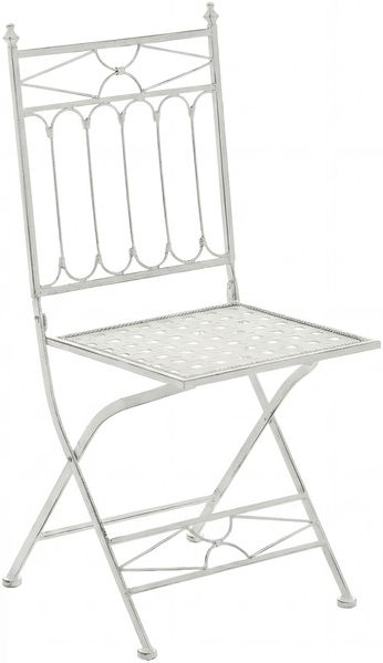 Gartenstuhl FINN - 40 x 40 x 95 cm, Metall, Antik-Weiß | Klappstuhl Garten Outdoor-Stuhl