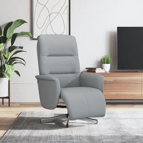 vidaXL Relaxsessel mit Fußteil Hellgrau Stoff 356561