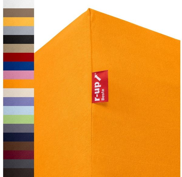 r-up Beste Spannbettlaken 90x200-100x220 bis 35cm Höhe orange 95% Baumwolle / 5% Elastan 230g/m²
