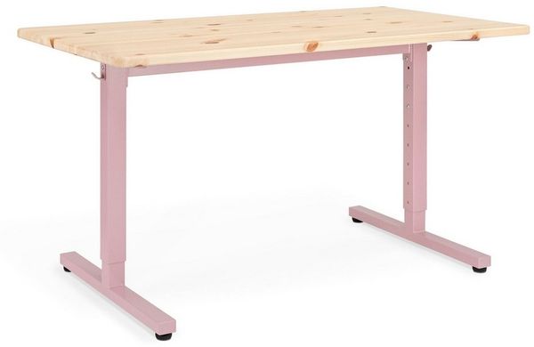 Ehrenkind Schreibtisch höhenverstellbar für Kinder und Erwachsene (mit Massivholzplatte & Stahlgestell, langlebig, Holzplatte aus massivem Kiefernholz), mitwachsend & zeitlos