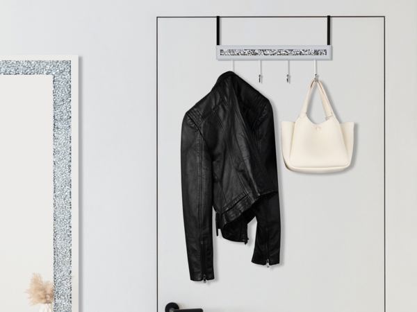 Türgarderobe GLITTY mit Spiegelglas und Glitzereffekt, Breite 40cm