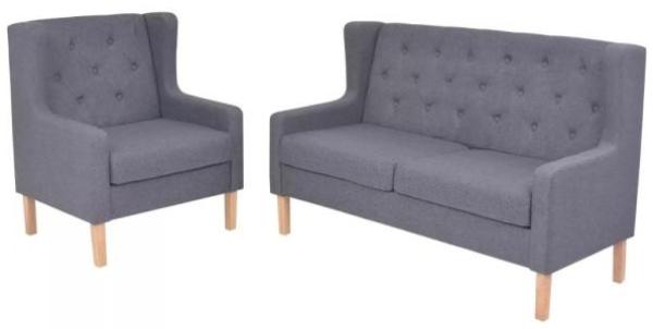 vidaXL Sofa-Set 2-tlg. Stoff Grau [274932]