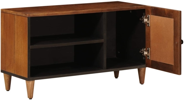 vidaXL TV-Schränk mit Tür Walnuss 80 x 33 x 46 cm Massivholz Mango 4018239