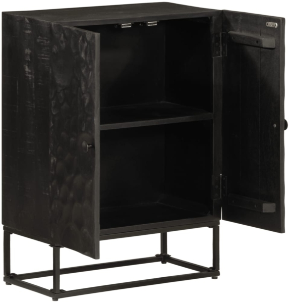 vidaXL Sideboard Schwarz 55x30x76 cm Massivholz Mango und Eisen 372005 Bild 1