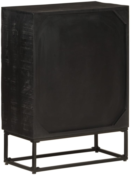 vidaXL Sideboard Schwarz 55x30x76 cm Massivholz Mango und Eisen 372005 Bild 4