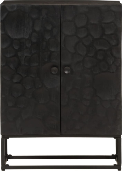 vidaXL Sideboard Schwarz 55x30x76 cm Massivholz Mango und Eisen 372005 Bild 2