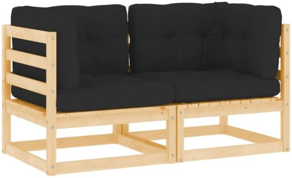vidaXL Garten-Ecksofas 2 Stk. mit Kissen Massivholz Kiefer 807289