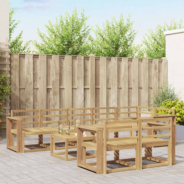 vidaXL Outdoor-Sofagarnitur 9 pcs Weiß Massivholz Akazie 3387843
