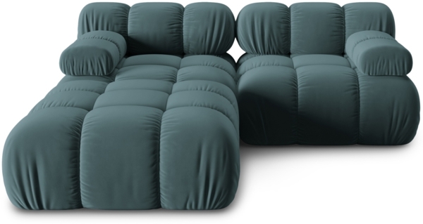 Micadoni Modulares Sofa Bellis 3-Sitzer mit flachem Modul Samt Bluvel Türkis