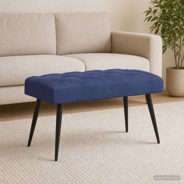 vidaXL Bank mit Knopfheftung Polizeiblau 80 x 40 x 46 cm Samt 42038569