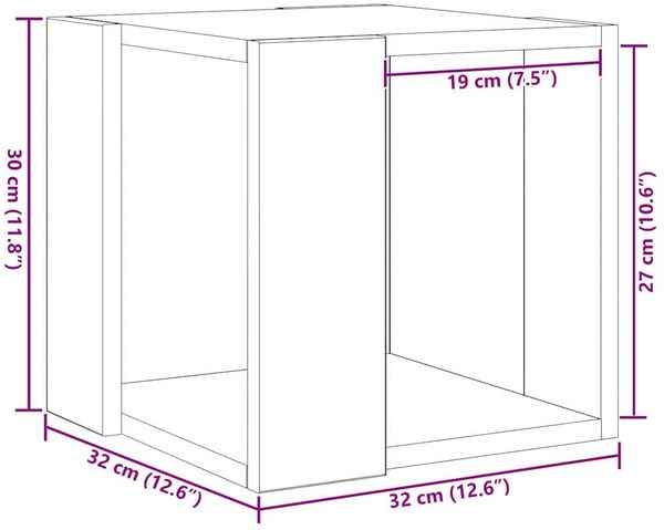 vidaXL Couchtisch Schwarz Eichen-Optik 32 x 32 x 30 cm Holzwerkstoff 873912 Bild 10