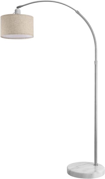 Monzana Bogenlampe schwenkbar / höhenverstellbar, Edelstahl / Polyester beige, 150-175 cm