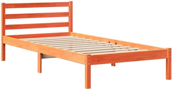vidaXL Massivholzbett ohne Matratze Wachsbraun 75x190 cm Kiefernholz 3301550 Bild 7