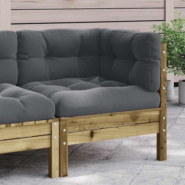 vidaXL Garten-Ecksofa mit Kissen Kiefernholz Imprägniert 838152