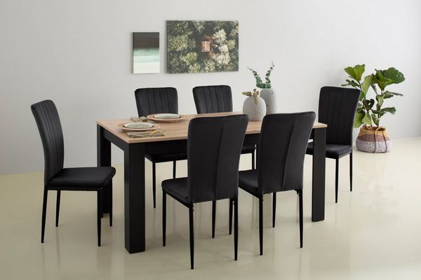 Home affaire Essgruppe Bergamo Tisch Stühle Speisezimmer, (Set, 7-tlg), moderne 7-tlg Tischgruppe, Unser Bestpreis