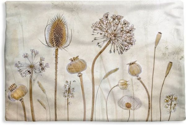 MuchoWow Dekokissen Blumen - Aquarell - Stilleben - Braun - Vintage, Kissenbezug für Sofa, Dekorationkissen, Kissenhüllen, 50x30 cm