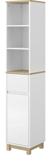 Badezimmermöbel Livia Weiß 30 x 151 cm mit Schubladen Vicco