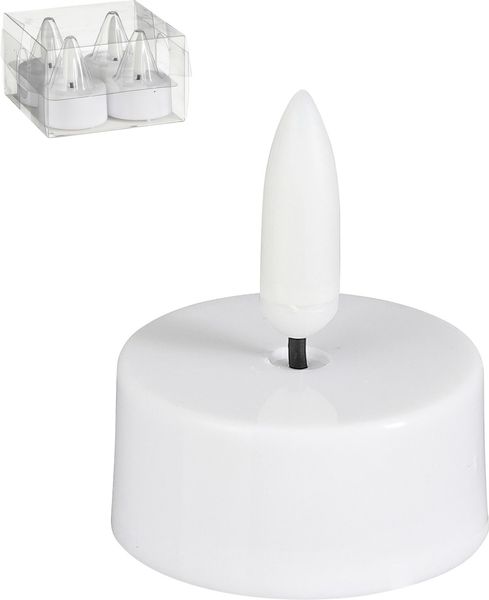 Mica Decorations LED Teelicht weiß Ø 4 x 5 cm warmweiß - 4 Stk.