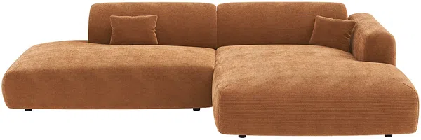 Vente-unique - POGNI Sofa SamtStoff Rot - B 160 cm x H 73 cm x L 300 cm