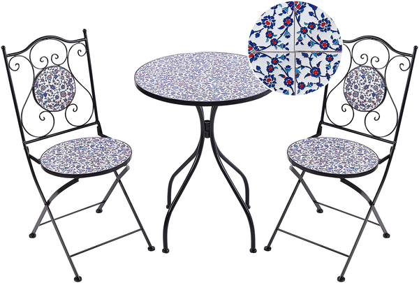 Bistro Set CAMPRENA Metall Schwarz