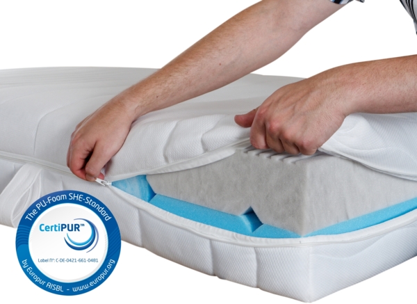 Komfortschaummatratze BeCo 2 Dreams, 2 in 1 Wendematratze mit soften Gelschaum Einlagen, 21 cm Komforthöhe, 7 ergonomische Liegezonen Größe 90 x 190 cm Härtegrad H2 & H3 (0kg - 120 kg) Bild 7