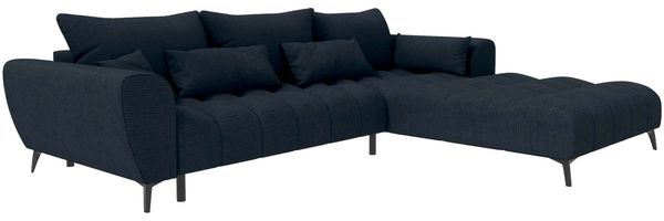 Stoff Ecksofa Avino L Form - Chenille - dunkelblau - Rechts