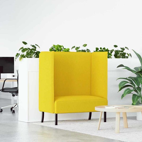 vidaXL Hoher Rücken Sofa 101cm Hellgelb Stoff 42010841