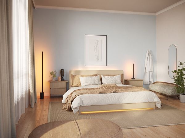 Philips Hue Smarte LED-Leuchte Bundle Gradient Signe Stehleuchte schwarz, Abschaltautomatik, Bluetooth, CCT - über Fernbedienung, Dimmer, Dimmfunktion, Farbsteuerung, Farbwechsel, Fernbedienung, Infrarot inkl, Leuchtdauer einstellbar, Memoryfunktion, N...