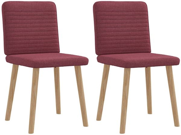 vidaXL Esszimmerstühle 2 Stk. Weinrot Stoff 4101147