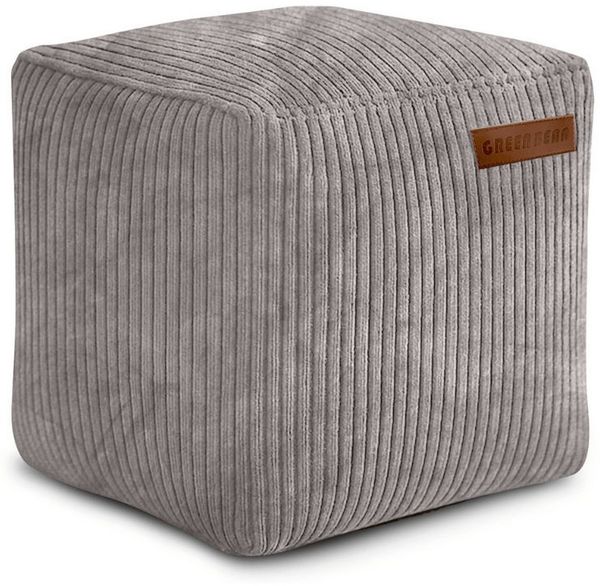 Green Bean Pouf Cube Cord (Indoor Sitzhocker Sitzkissen Fußhocker Relax-Sessel, Made in Germany), die ideale Ergänzung zum Sitzsack