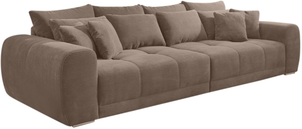 Big-Sofa XXL 306 cm Federkern Lounge Couch mit Bezug aus Cord in Braun Taupe