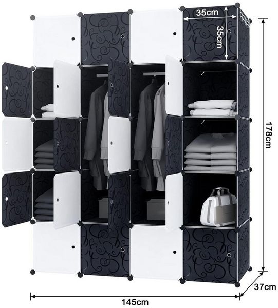 FIVMEN Kleiderschrank DIY Regalsystem Platzsparendes Steckregalsystem